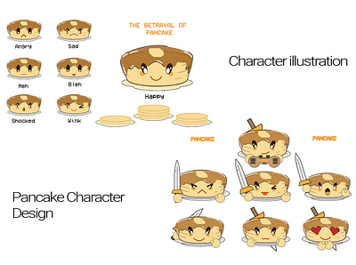 Pancake Character Illustration animation art design flat graphic design icon illustration illustrator logo vector