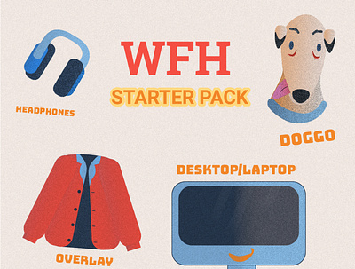 WFH starter pack art design flat graphic design icon illustration illustrator minimal vector