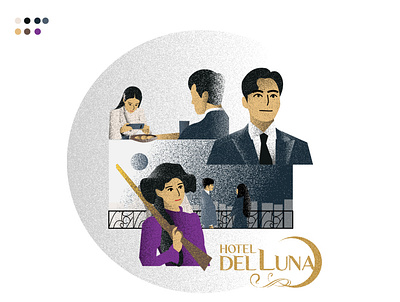Hotel de luna art design flat graphic design icon illustration illustrator logo minimal vector