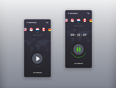 VPN Browsec design minimal mobile mobile app mobile design neomorphism ui ux