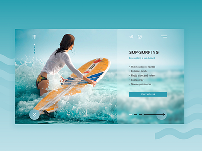 Travel and surfing design flat glassmorphism graphic design minimal ui ux web website