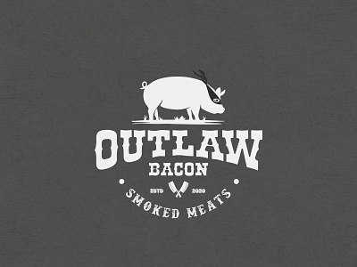 OUTLAW BACON - Smoked Meats bacon branding design graphic design logo meat product vector