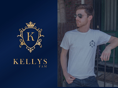 Kellys Fam branding crown design emblem fam family graphic design kelly king kingdom logo t shirt tshirt vector