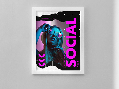 The poster in the frame | Mockup design mockup postcard poster poster art poster design