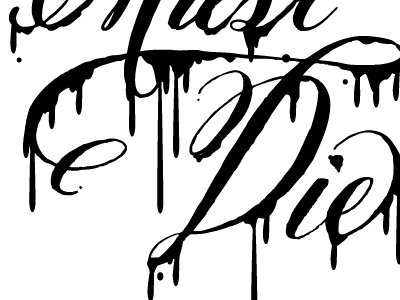 All Men Must Die #2 [WIP] gocco got print script type typography