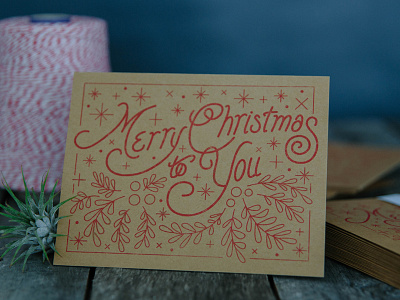 Christmas Card Gocco Print card christmas gocco holiday illustration lettering print type typography