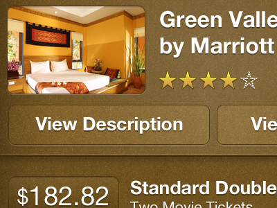 Hotel Booking App Snapshot app interface iphone mobile ui