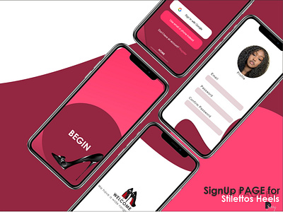 SignUp Page for Stilettos Heels app design typography ui ux