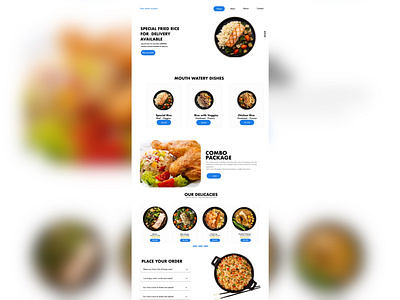 Food delivery web, landing page