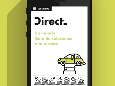 Direct Seguros ana rebeca perez app car concept design direct green interface menu outline ui ux