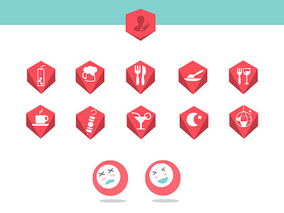 Flat icons for mobile app (GameCheck) ana rebeca perez app buttom character concept flat game icon material shape symbol trendy
