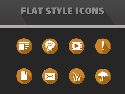 Flat Style Icons ana rebeca perez clean flat icons mail main new play sheep ui video weather