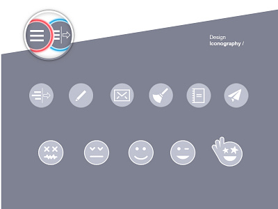 Design Iconography ana rebeca perez app clear edit icons menu message profile rate send ui ux