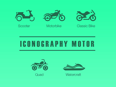 Iconography motor ana rebeca perez buttoms classic icon icons motor motorbike quad scooter set ui watercraft