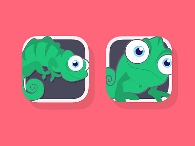 Flat iPhone Icon ana rebeca perez animal app chameleon flat identity ios iphone icon logo ui ux wazypark