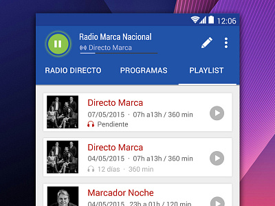 Player Radio Marca App ana rebeca perez android app marca material material design music player radio