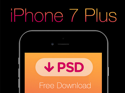 FREE iPhone 7 Plus PSD. Black & White & Grid Template.