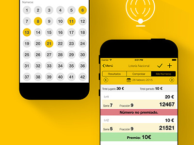 App design Loterias El Mundo