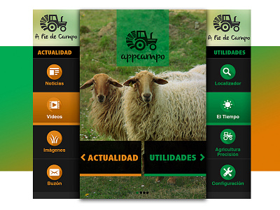 Nature App Design "appcampo" ana rebeca perez app app design flat information menu nature sheep slider ui