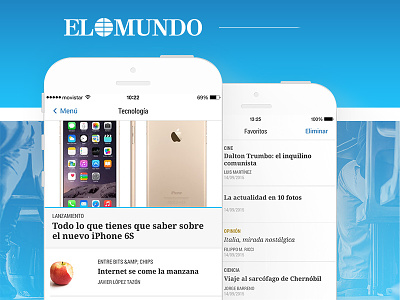 App Design El Mundo — Medios, Noticias, News, World, app design ios ix logo medios news tech ui world
