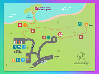 Map to get to Gaztelugatxe, shooting location of Game of Thrones