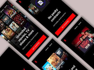 Day 1 - Onboarding Screen Netflix app branding design illustration ui ux