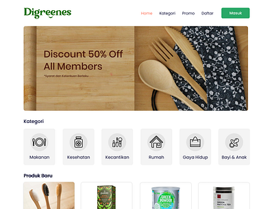 Landing Page Digreenes Website branding design icon illustration illustrator ui ux web website