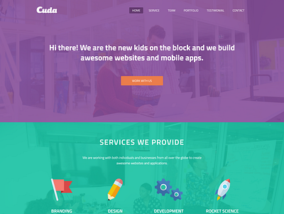 Cuda - PSD to HTML design ui website