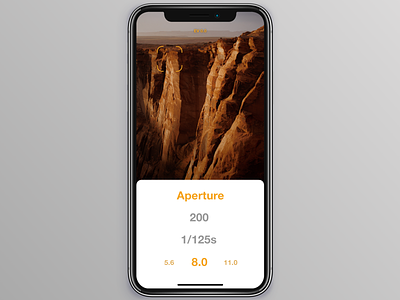 Updated Light meter app design app design flat iphone app iphone x mockup ui ux vector