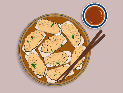 Dumplings adobe adobe illustrator design dumplings flat food and drink food illustration food illustrations graphic design illustration illustrator minimal ui vector
