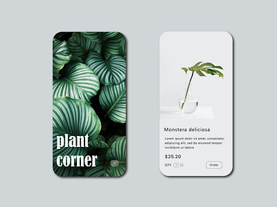 Plant shop application - UI design