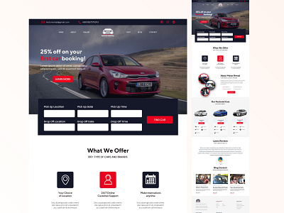 Website Landing Page - Car Rental