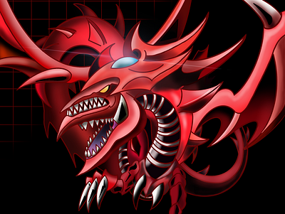 Slifer The Sky Dragon (YuGiOh!) app branding design icon illustration logo typography ui ux vector