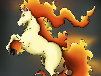 Rapidash (Pokémon) anime app branding design icon illustration logo typography ui ux vector