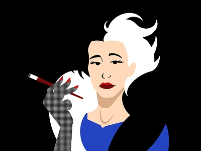 Cruella de Vil Illustration 3d animation app branding design disney graphic design icon illustration logo motion graphics typography ui ux vector