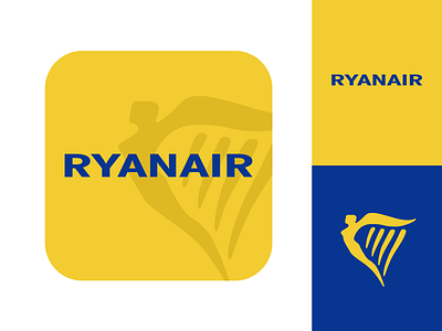 Ryanair (Logo Design) 3d animation app branding design graphic design icon illustration logo motion graphics ryanair typography ui ux vector