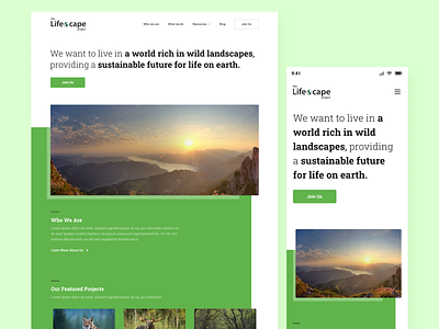 landscape website landing page responsive