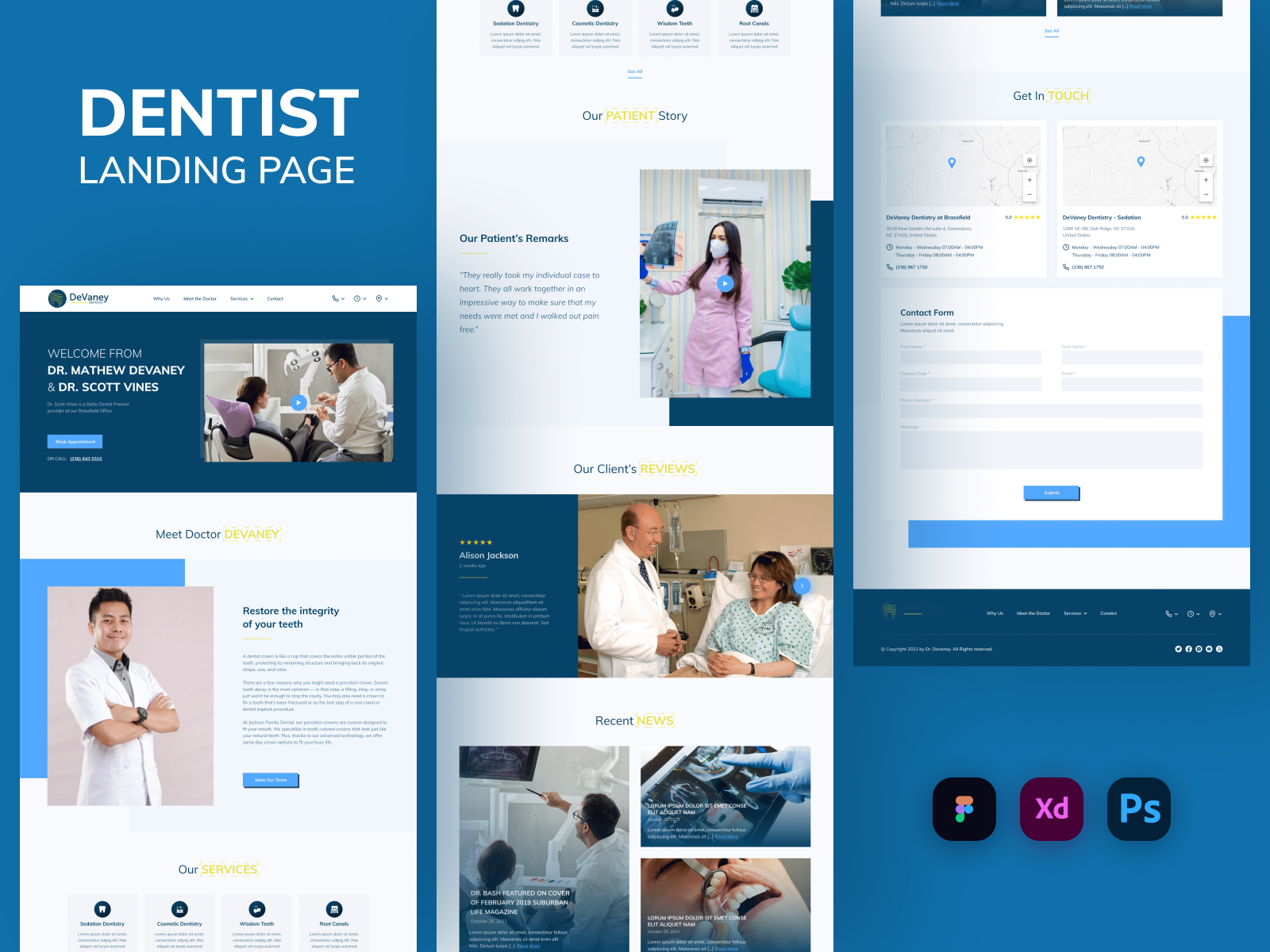 Dentist Website landing page by Faizan Ul Hassan Arshad on Dribbble