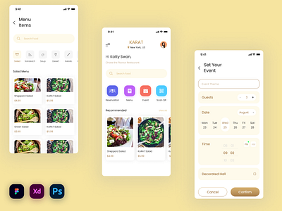 KARAT Table reservation mobile app UI appdesign design illustration logo mobile app mobileapp reservation app ui uiux ux website