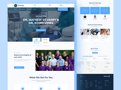 Dentist Landing Page UI appdesign design illustration landing page logo mobile app mobileapp ui uiux ux website