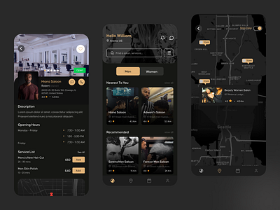 Saloon Booking Mobile App UI