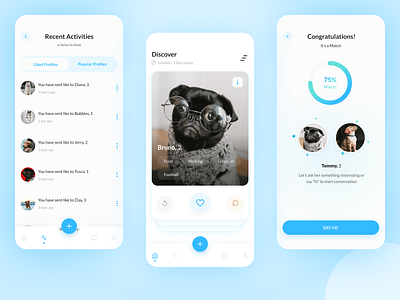 Pet Owner Dating App UI 3d appdesign design graphic design illustration logo mobile app mobile app design mobileapp ui uiux ux website