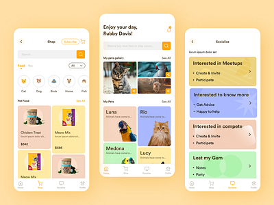Pet Ecommerce Mobile App UI