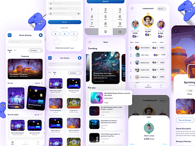 Gaming play store mobile app UI (Light Theme) appdesign design graphic design illustration mobile app mobileapp ux