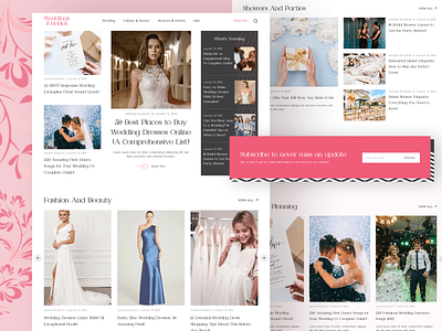 Wedding & Brides Blogging Website Landing Page appdesign blogging website design illustration logo mobile app mobileapp ui uiux ux website