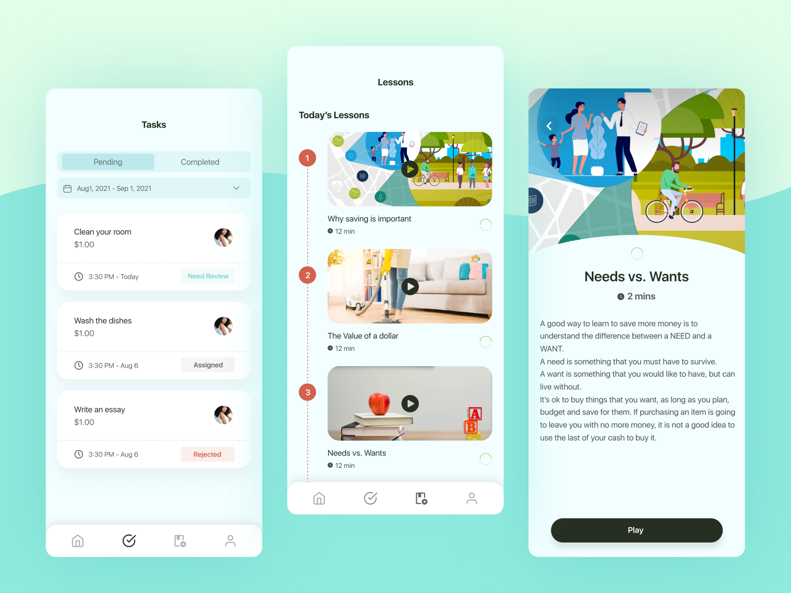 Child learning & Task management Mobile app (Children side UI) by ...