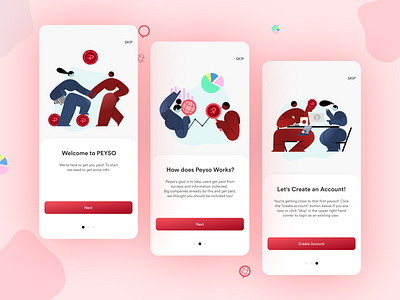 Peyso-Survey Mobile Application-On Boarding Screens appdesign design illustration logo mobile app mobileapp motion graphics on boarding ui uiux ux website