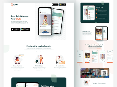 Ecommerce Mobile App - Landing Page appdesign design ecommerce mobile app illustration logo mobile app mobile app landing page mobileapp ui uiux ux website