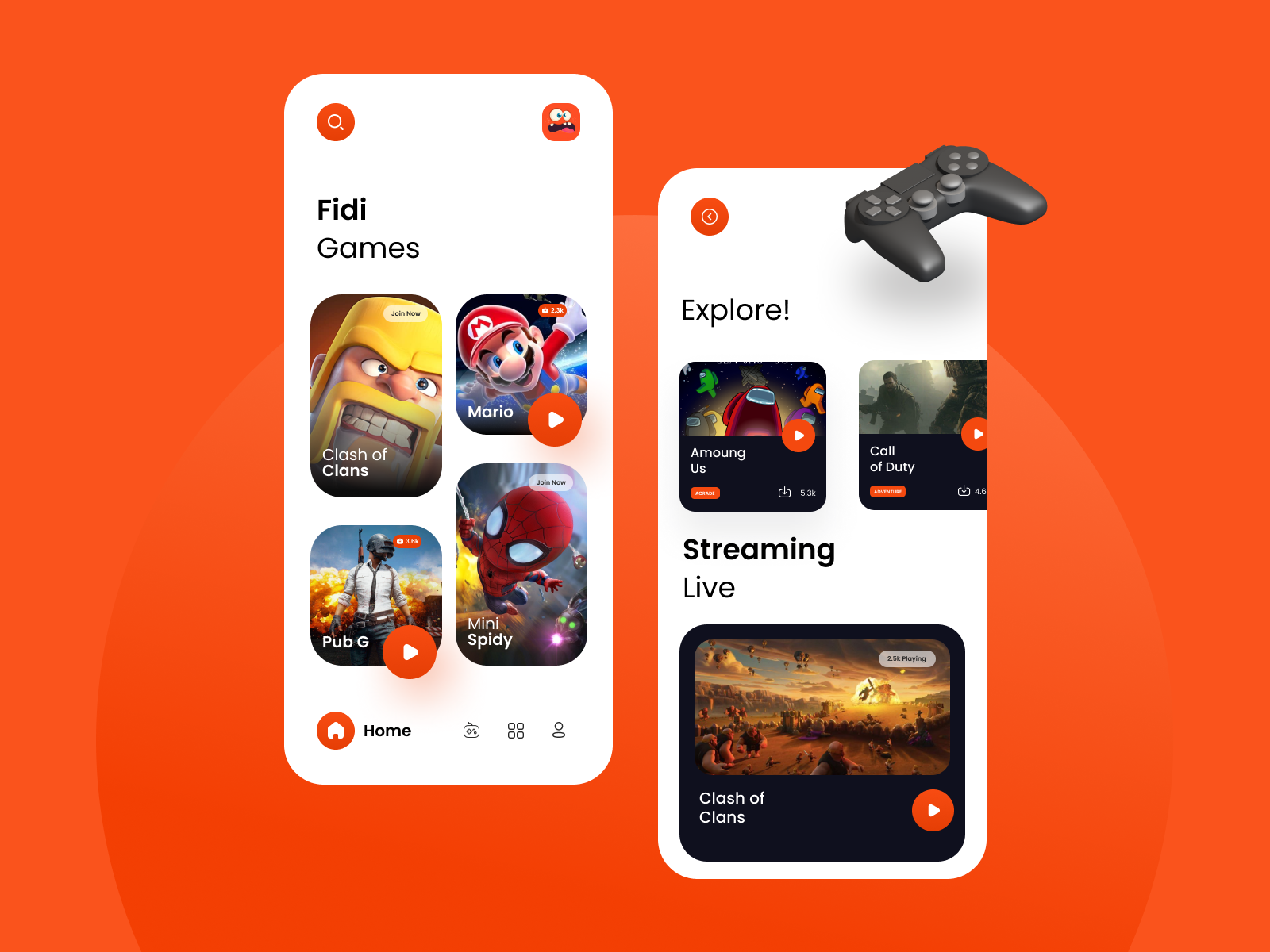 Game Listing App concept UI
