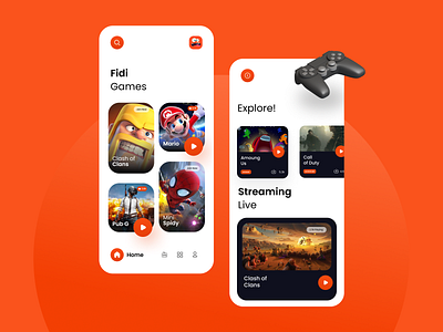 Game Listing App concept UI 3d android app design androidapp design game illustration iosapp minimal mobileapp